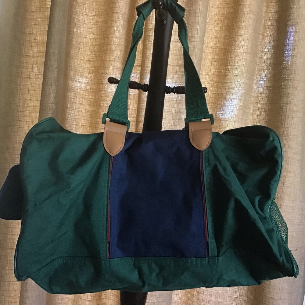 Alexander Julian Colours Men’s Canvas Duffle Bag Hunter Green & Dk Blue Unisex - Picture 2 of 15